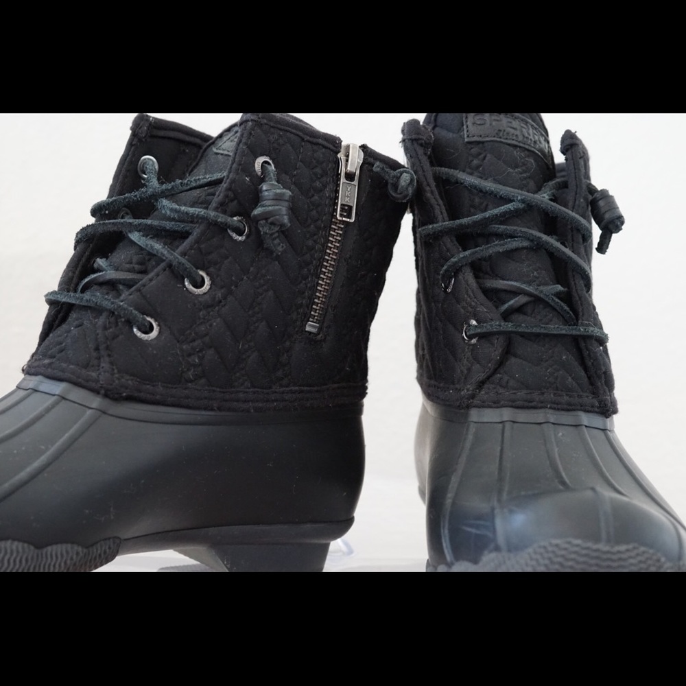 Black Sperry boots
